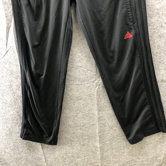 Adidas Black Track Pants Mens M Straight Leg Sweatpant Zip Pockets Drawstring - Picture 7 of 12